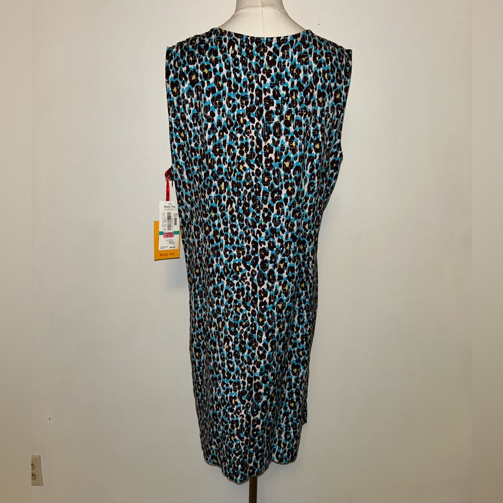 💙🤎♦️NWT Ruby Rd. Animal Print Dress🤎💙 - Picture 4 of 12